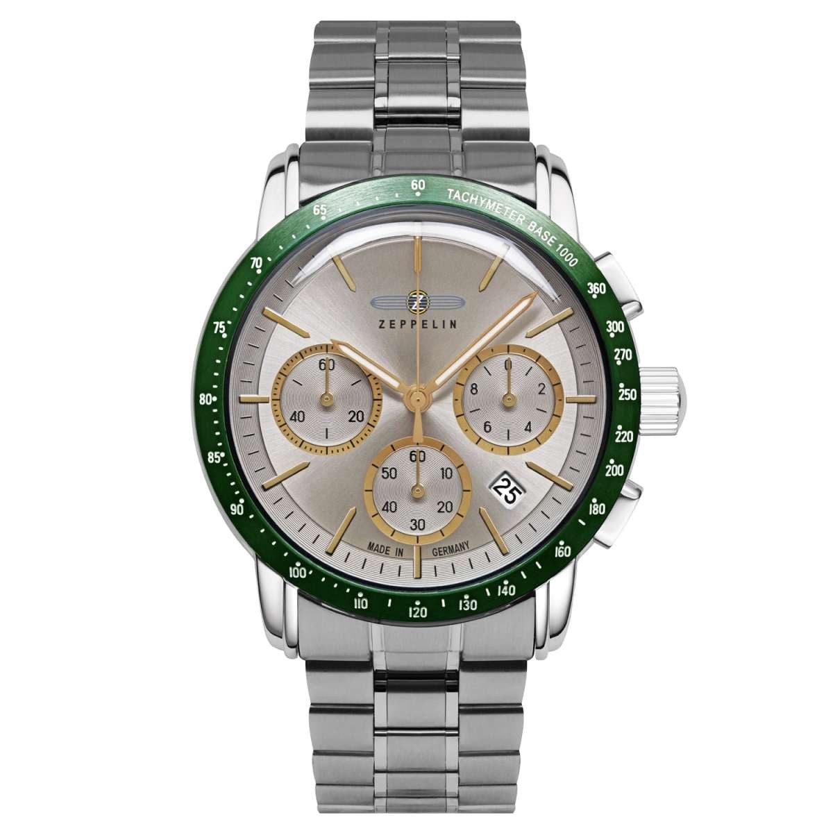 ZEPPELIN Quarzuhr 8878MB-5, Herrenuhr New York Chronograph Stahl/Bicolor