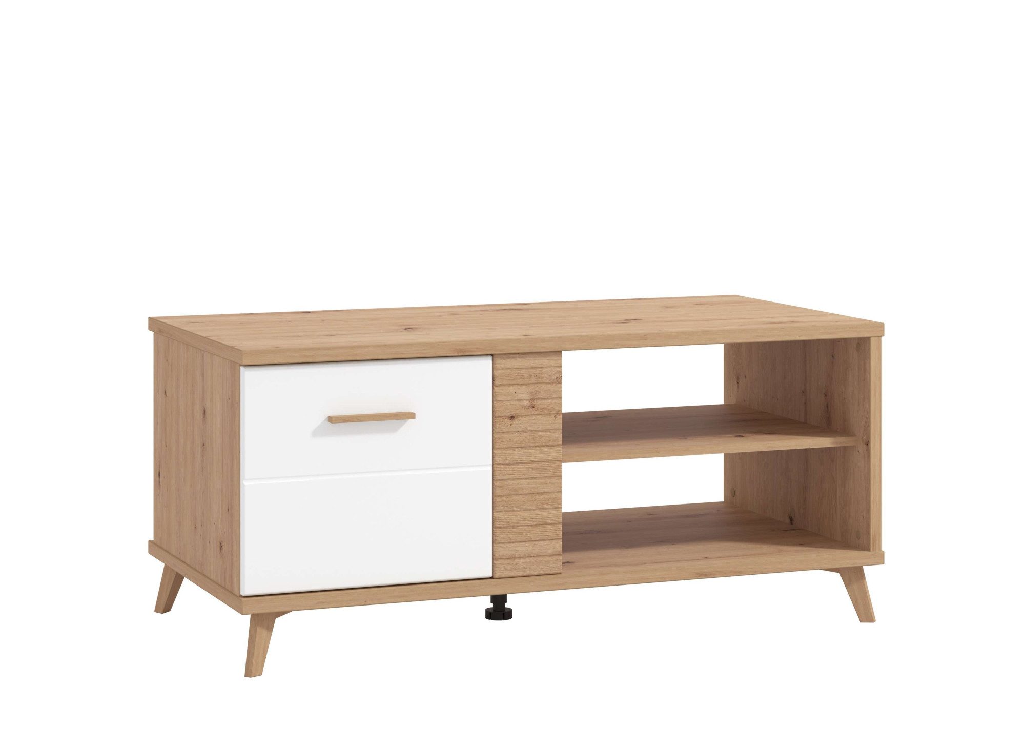 INOSIGN Couchtisch Bretagna 120 cm, rechteckig, in zeitloser Design, mit viel Stauraum, Artisan Eiche Dekor mit Segmenten in Weiß