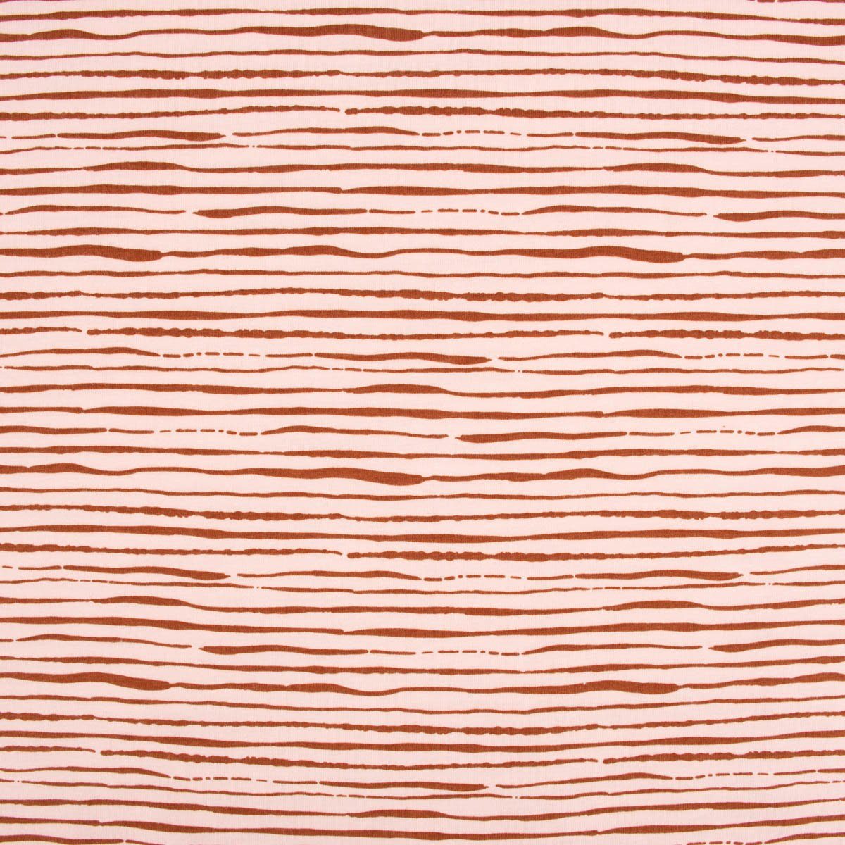 Thumbnail - SCHÖNER LEBEN. Stoff Baumwolljersey Organic Bio Streifen unregelmäßig rosa rost 1,5m, allergikergeeignet