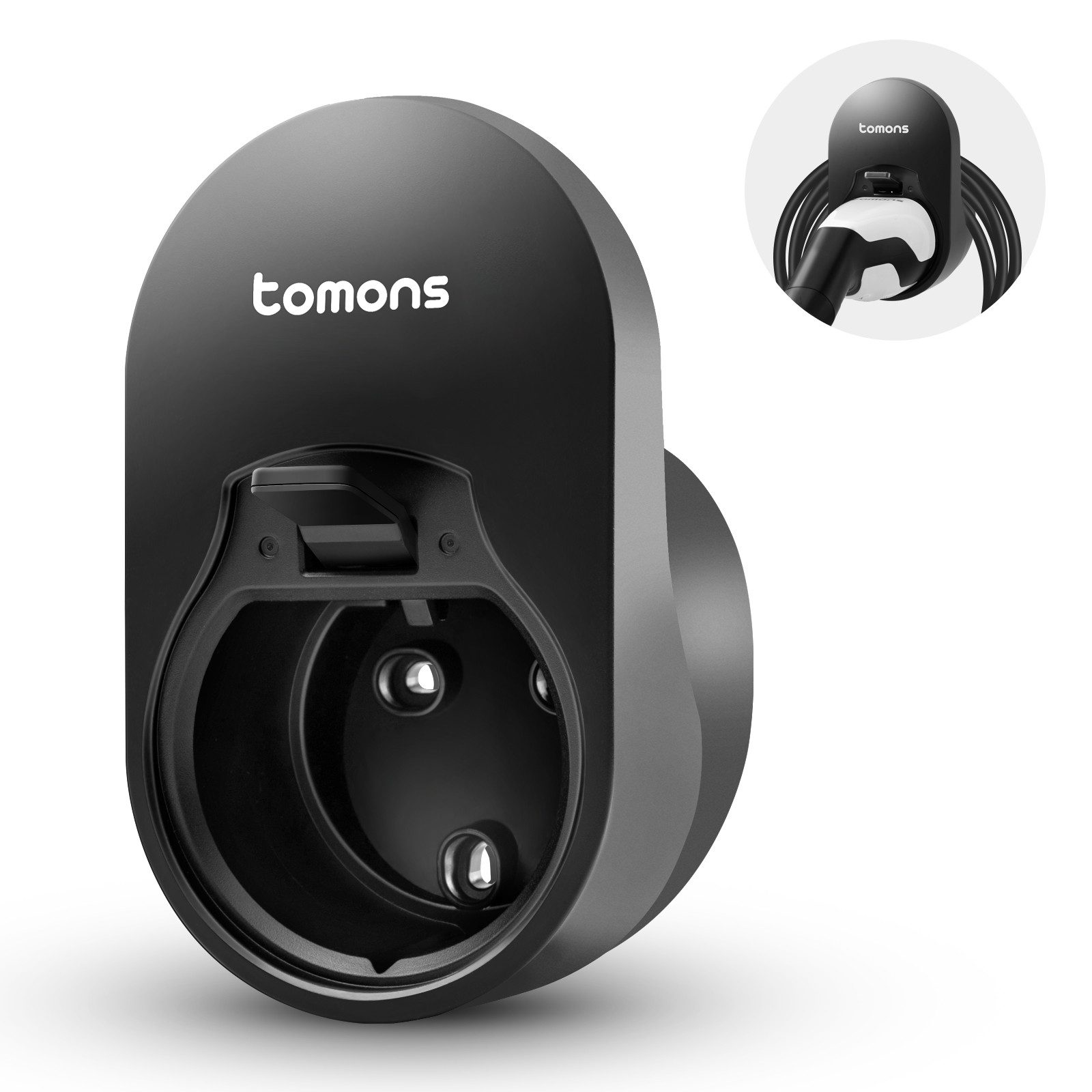Tomons Typ 2 Wandhalterung für EU-Standard Typ 2 Steckern EV-Ladekabel Autoladekabel