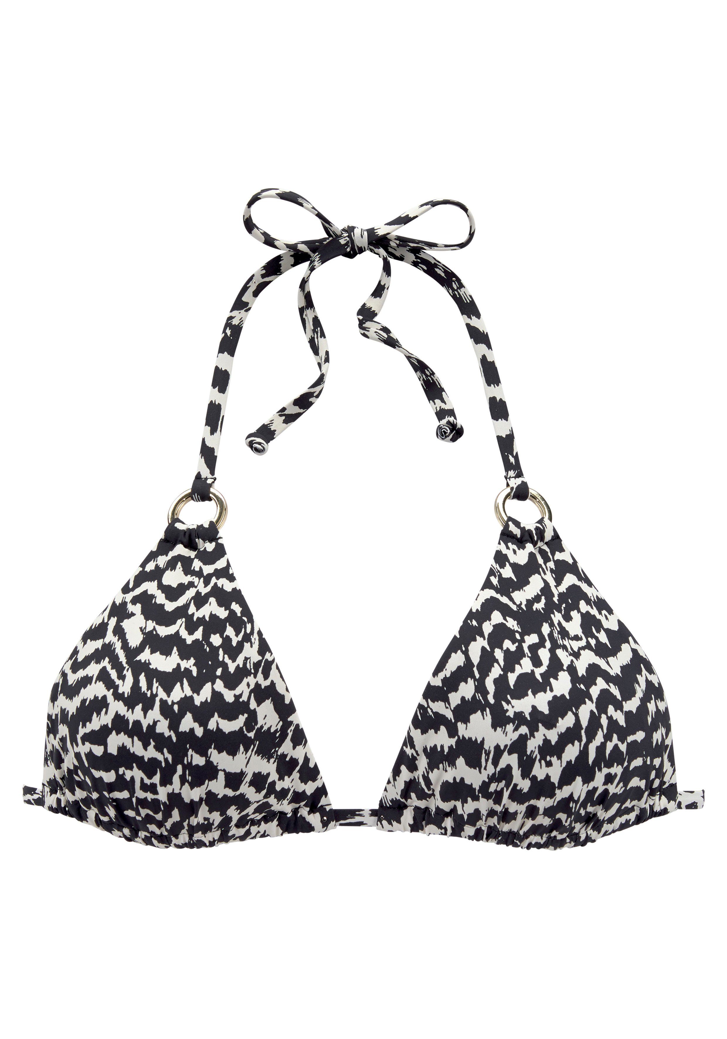 LASCANA Triangel-Bikini-Top Clara, mit goldfarbenen Ringen günstig online kaufen
