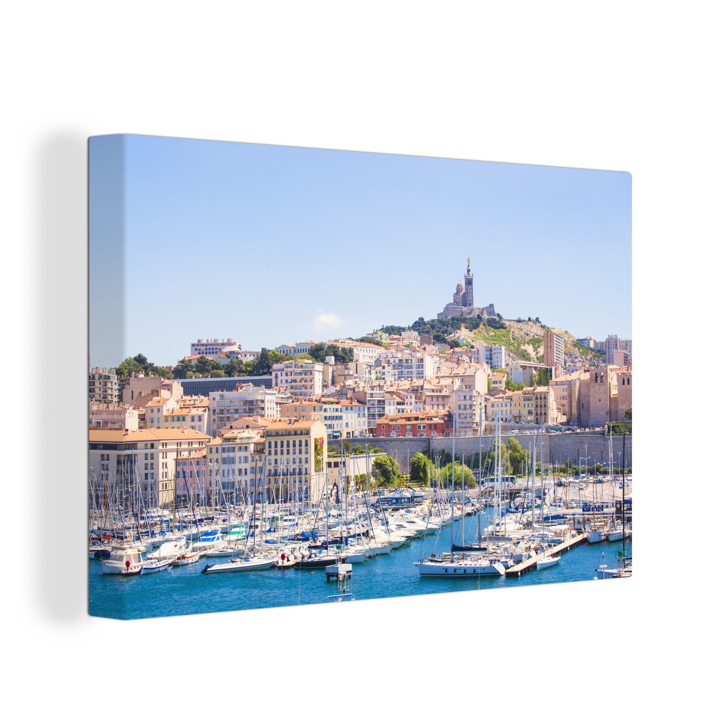 OneMillionCanvasses® Leinwandbild 30x20 Wanddeko, von Hafen (1 Leinwandbilder, Marseille, St), cm Aufhängefertig, Wandbild