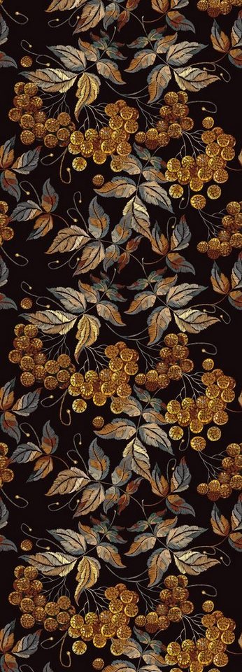 queence Vinyltapete Blätter mit Blüten, glatt, natürlich, (1 St), Selbstklebende  Tapete 90x250cm mit herbstlichem Motiv