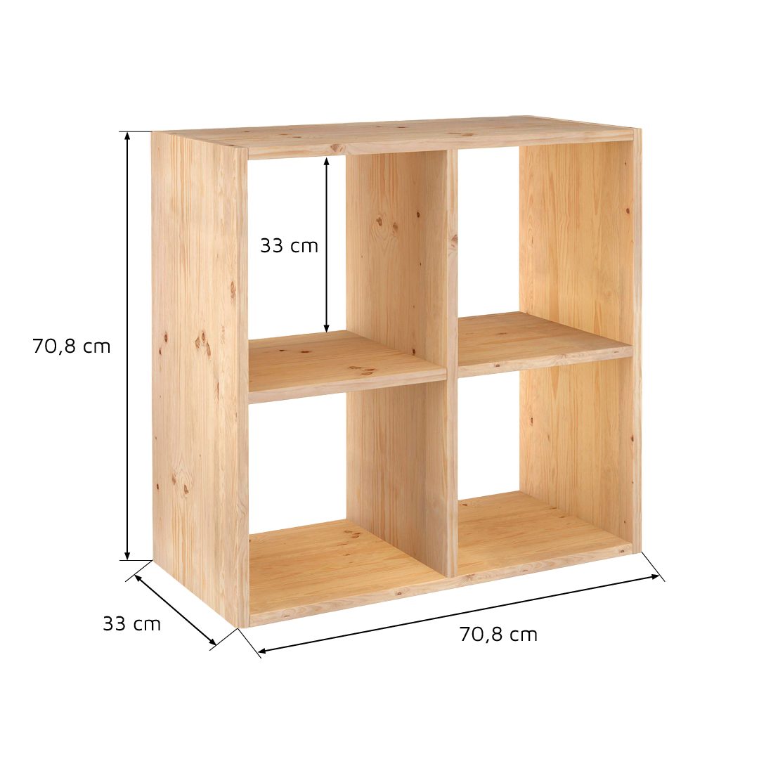 Astigarraga Kit Line Standregal Vollholz-Würfelregal - Dinamic, Bücherregal günstig online kaufen