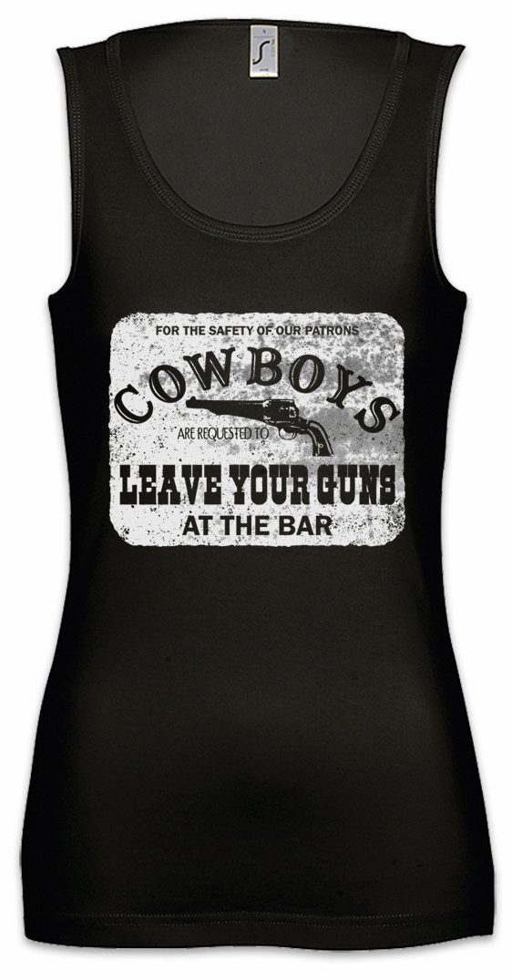 Urban Backwoods Tanktop Cowboys Safety Sign Ärmelloses Damen T-Shirt Cowgirl USA US Country Rodeo Native American