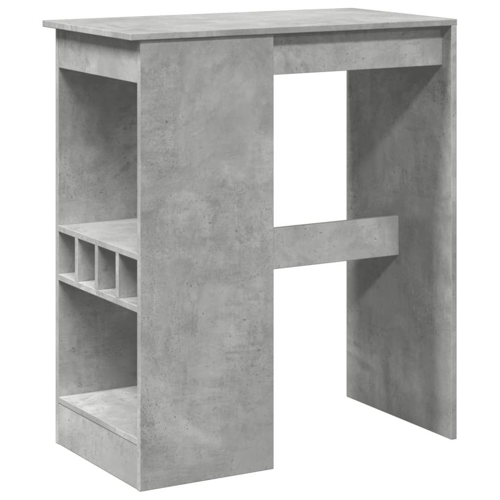 vidaXL Esstisch Bartisch mit Regal Betongrau 90x47,5x103,5 cm Holzwerkstoff (1-St)