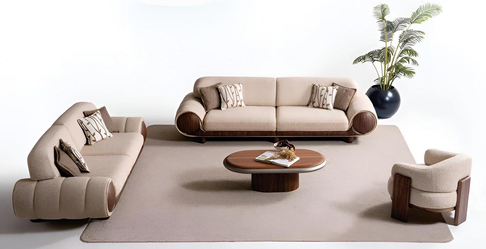 JVmoebel Polstergarnitur Moderne Wohnzimmer Couchgarnitur Designer Sofas 3tlg, (3-tlg), Made in Europa