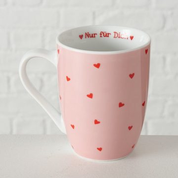 MamboCat Becher 2er Set Nina Kaffeebecher 200ml rosa Valentinstag Geschenk Trinkbecher, Porzellan