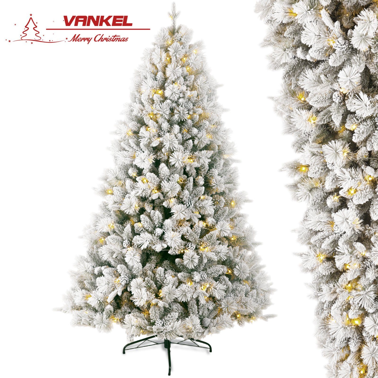 Künstlicher Weihnachtsbaum tannenbaum 235cm mit beleuchtung schmuck mit licht deko außen