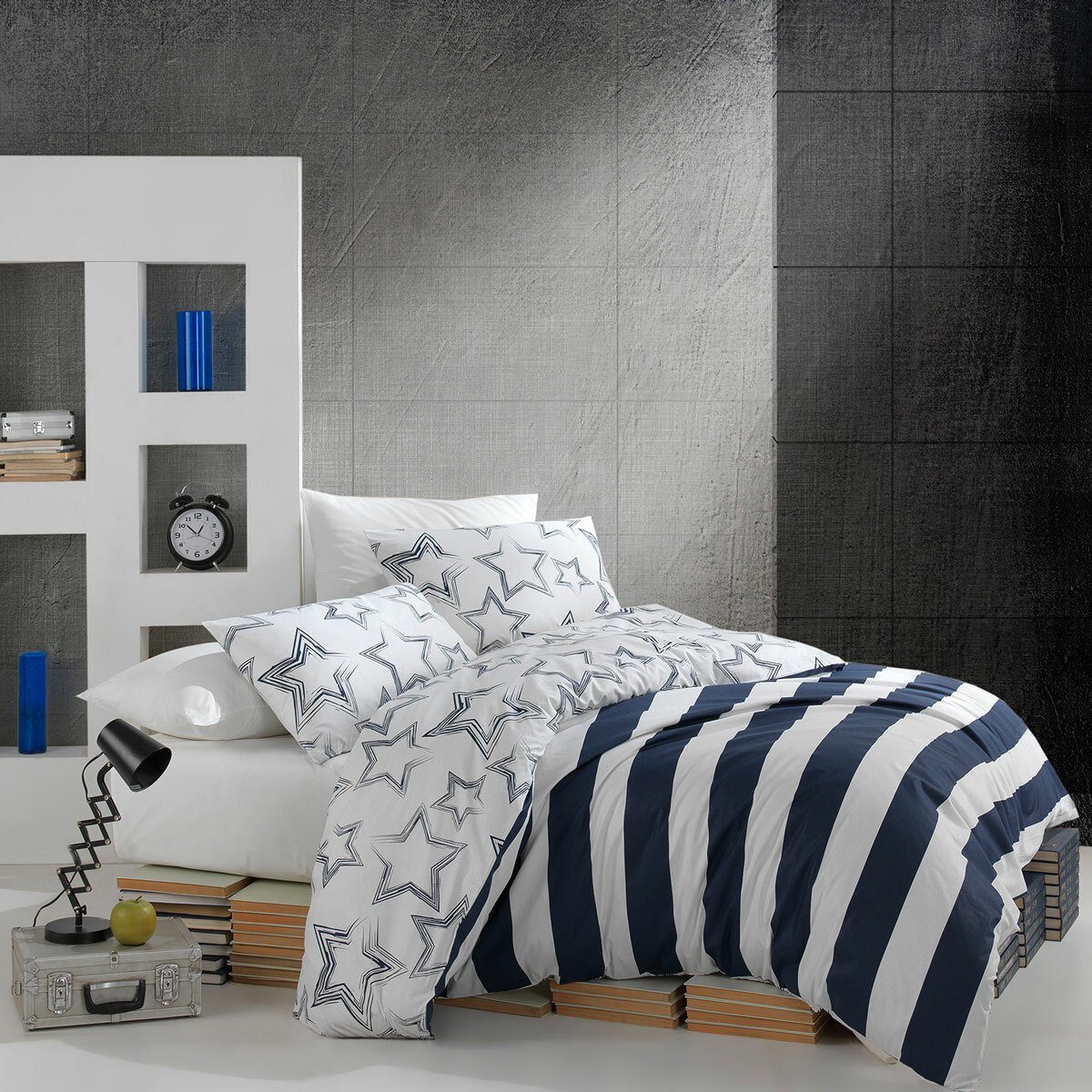 TRAUMSCHLAF Bettwäsche Stella, Renforce, 2 teilig, mit einer Streifen-Stern günstig online kaufen