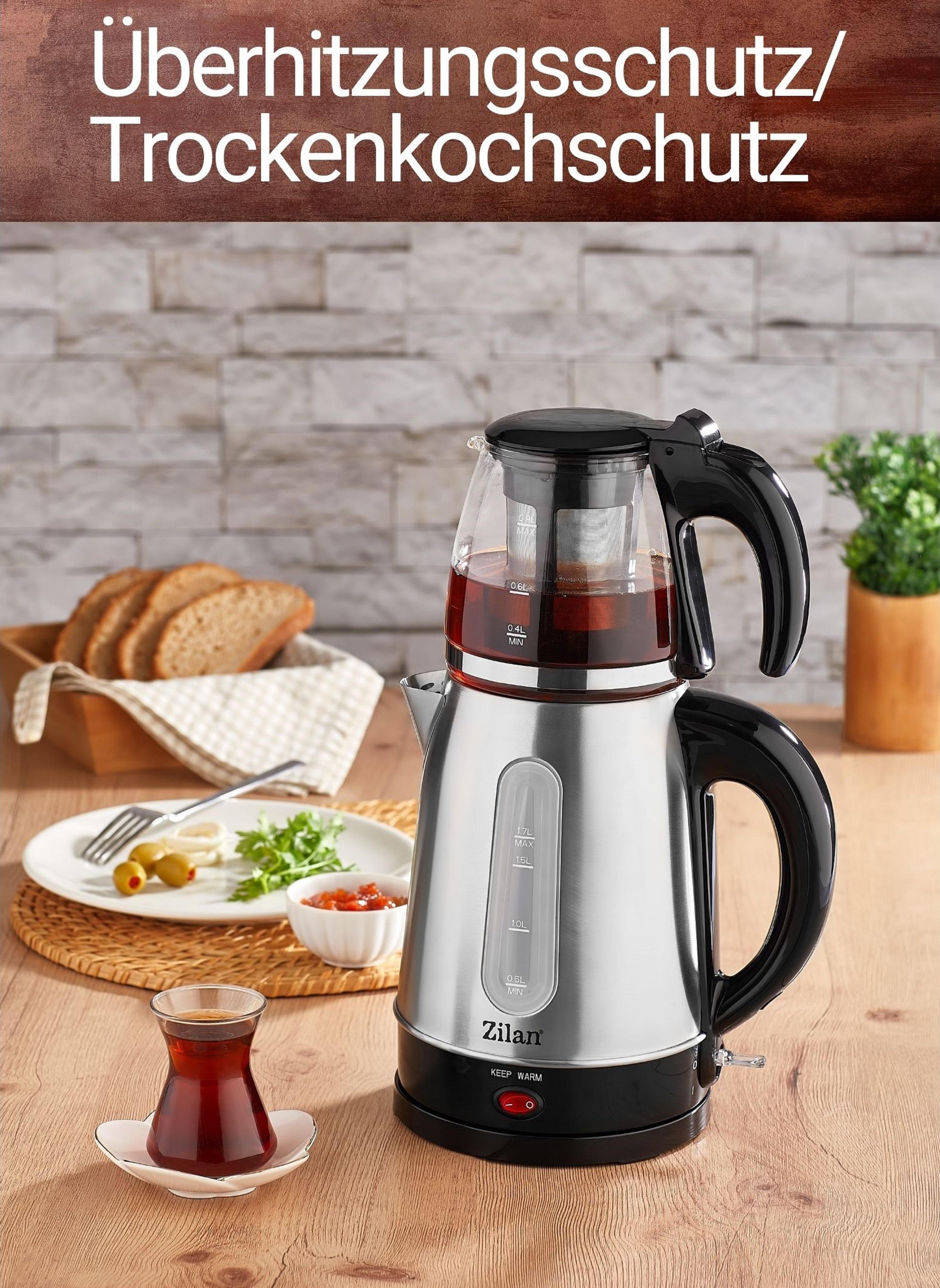 Zilan Wasserkocher ZLN-3581, 1.7 l, 2200 W, Warmhaltefunktion, Edelstahl, BPA-frei