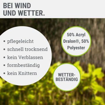 KETTtex EXKLUSIV Polsterauflage KTH1-hellgrau mit feinen Streifen-Polsterauflagen für Gartenstühle, mehrfach quergesteppt, Überschlag mit Klettband