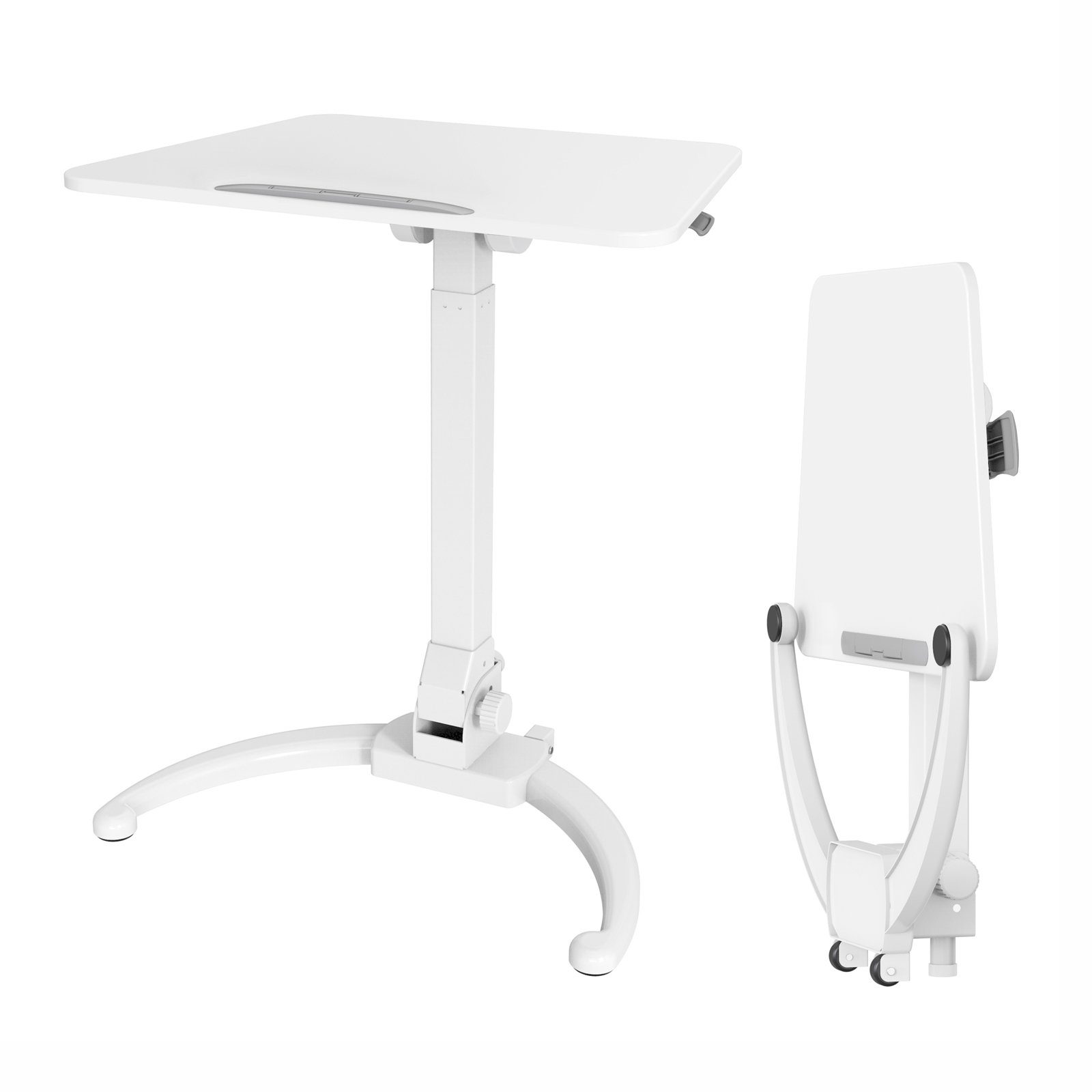 Weiß mit Schreibtisch Tischplatte 0-90°, höhenverstellbar, Tischneigung WONJU, einklappbar, SVITA