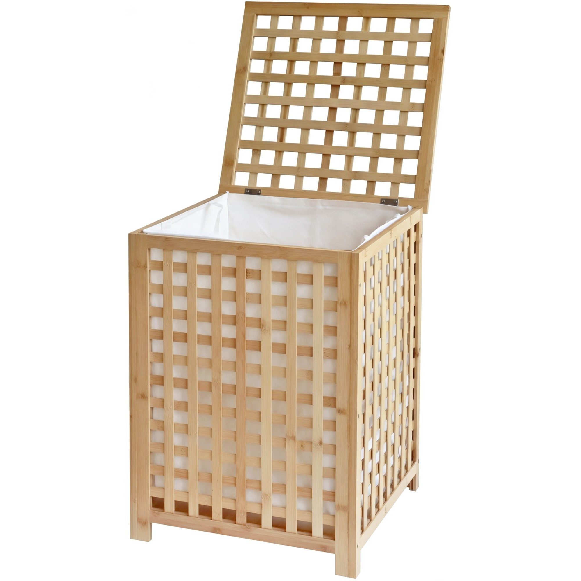 CLP Wäschebox Wäschesammler Wäschekorb Wäschetruhe (Spar-Set, 1 St., 46 x 46 x 67 cm stabil), herausnehmbarer Wäschesack, 90 l, Bambus