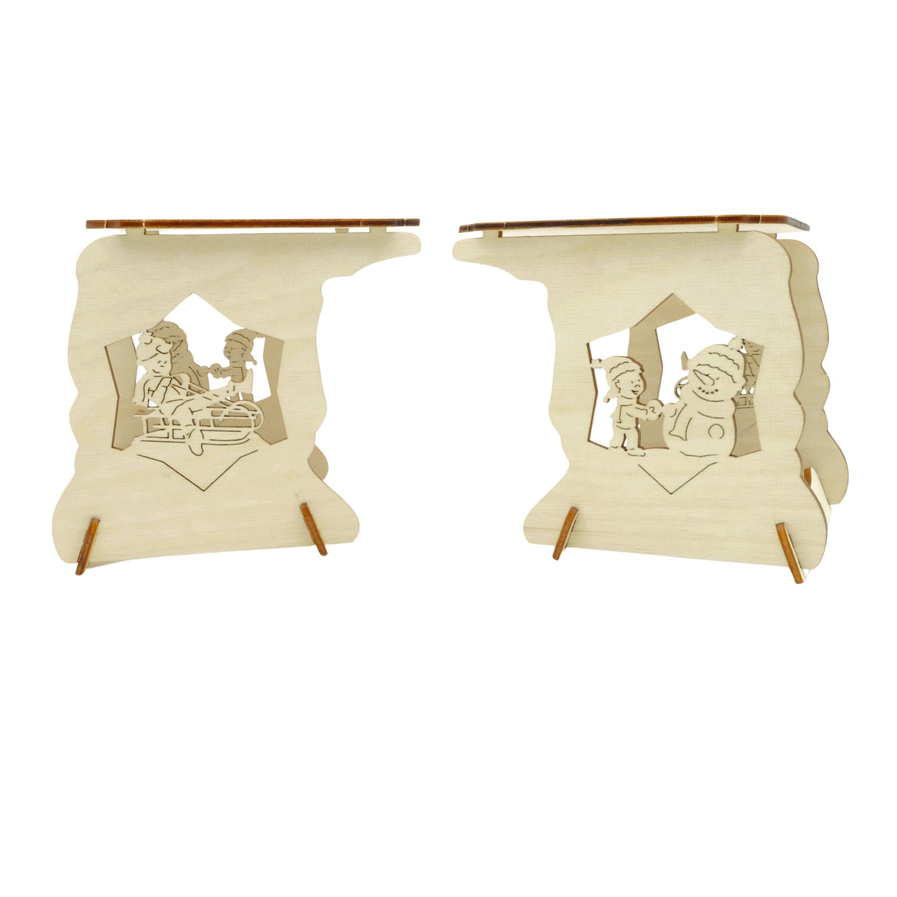 DeColibri Schwibbogen-Fensterbank Schwibbogen Erhöhung Schneemann, leichter Bausatz, Holzkunst aus Sachsen