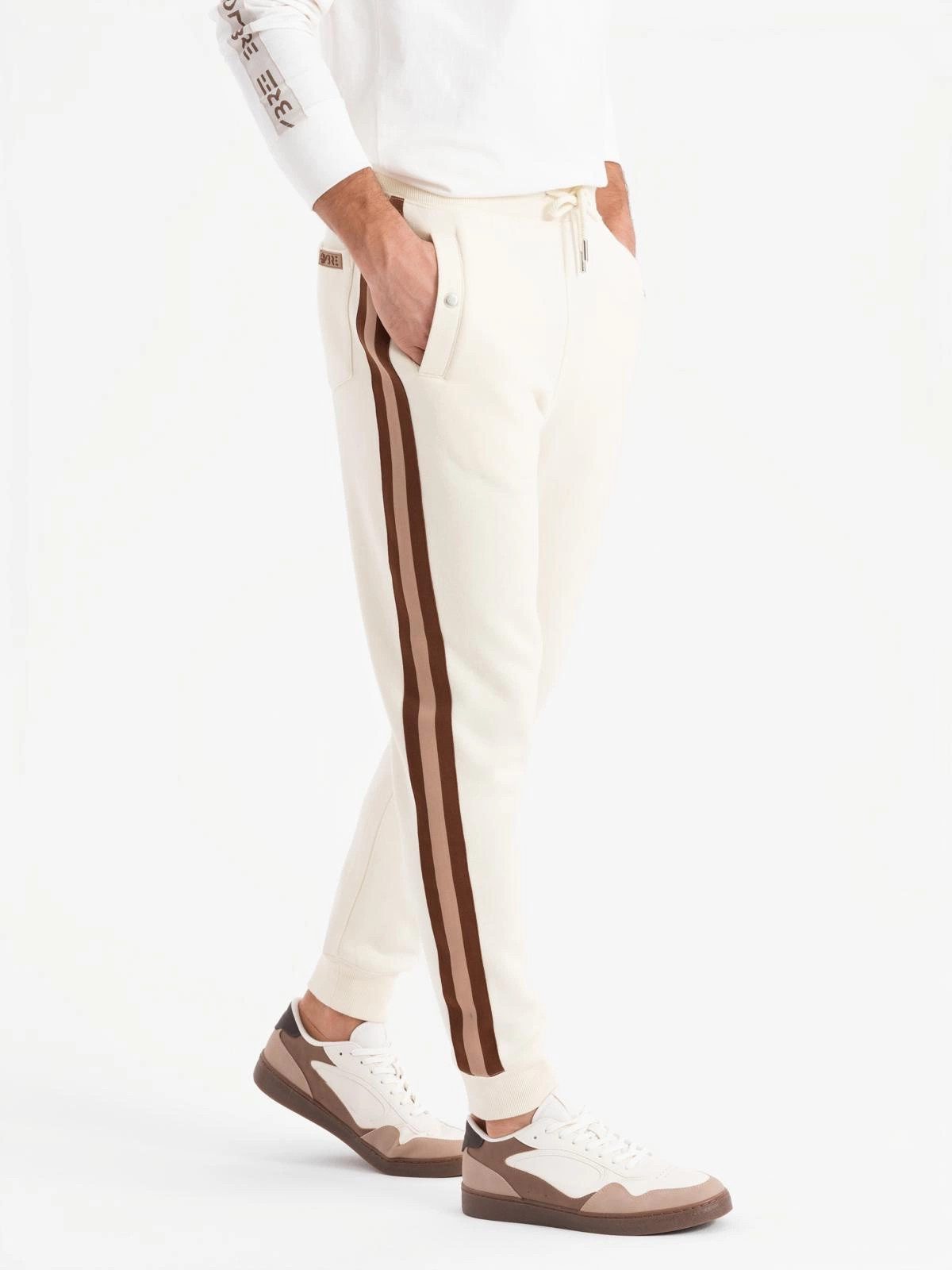 OMBRE Sweathose Sweatpants mit Paspeln und gerippten Beinen