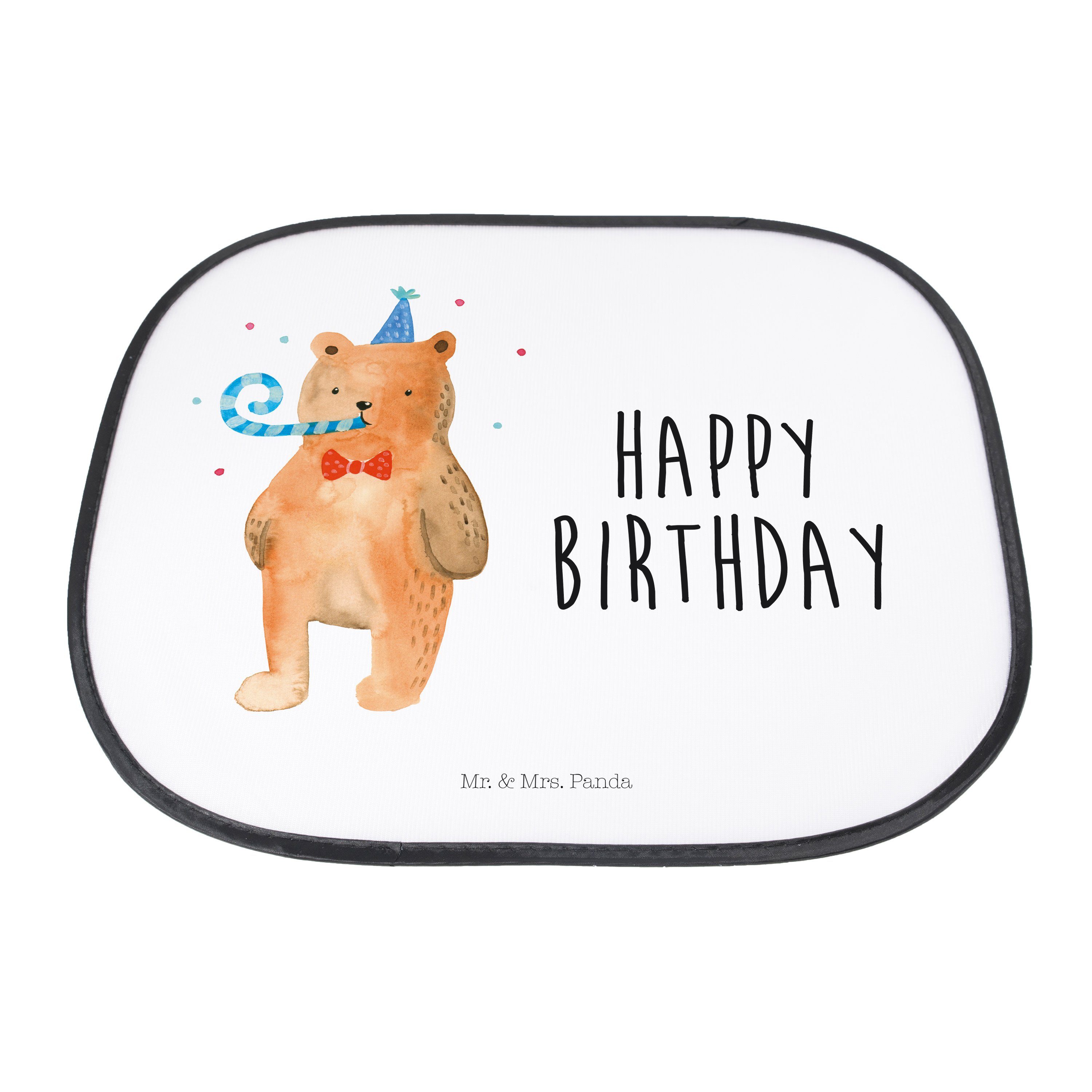 Sonnenschutz Birthday Bär - Weiß Happy Birthday, Te, Geschenk, & Baby, Panda, - Mr. Mrs. Sonnenschutz Seidenmatt