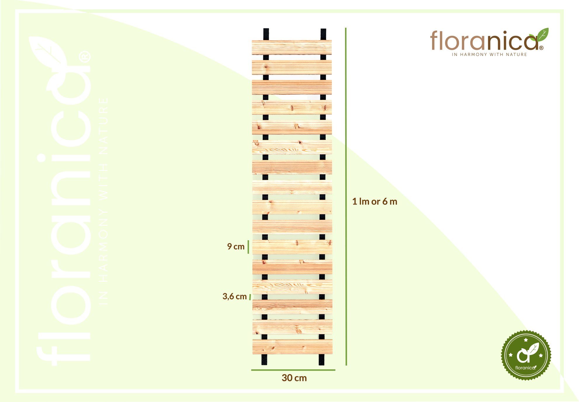 Breite Farbe: Natur Holz 30 cm, lfm, Bodenfliese, Natur, Länge Gartenweg 100x30, Rollweg in Floranica