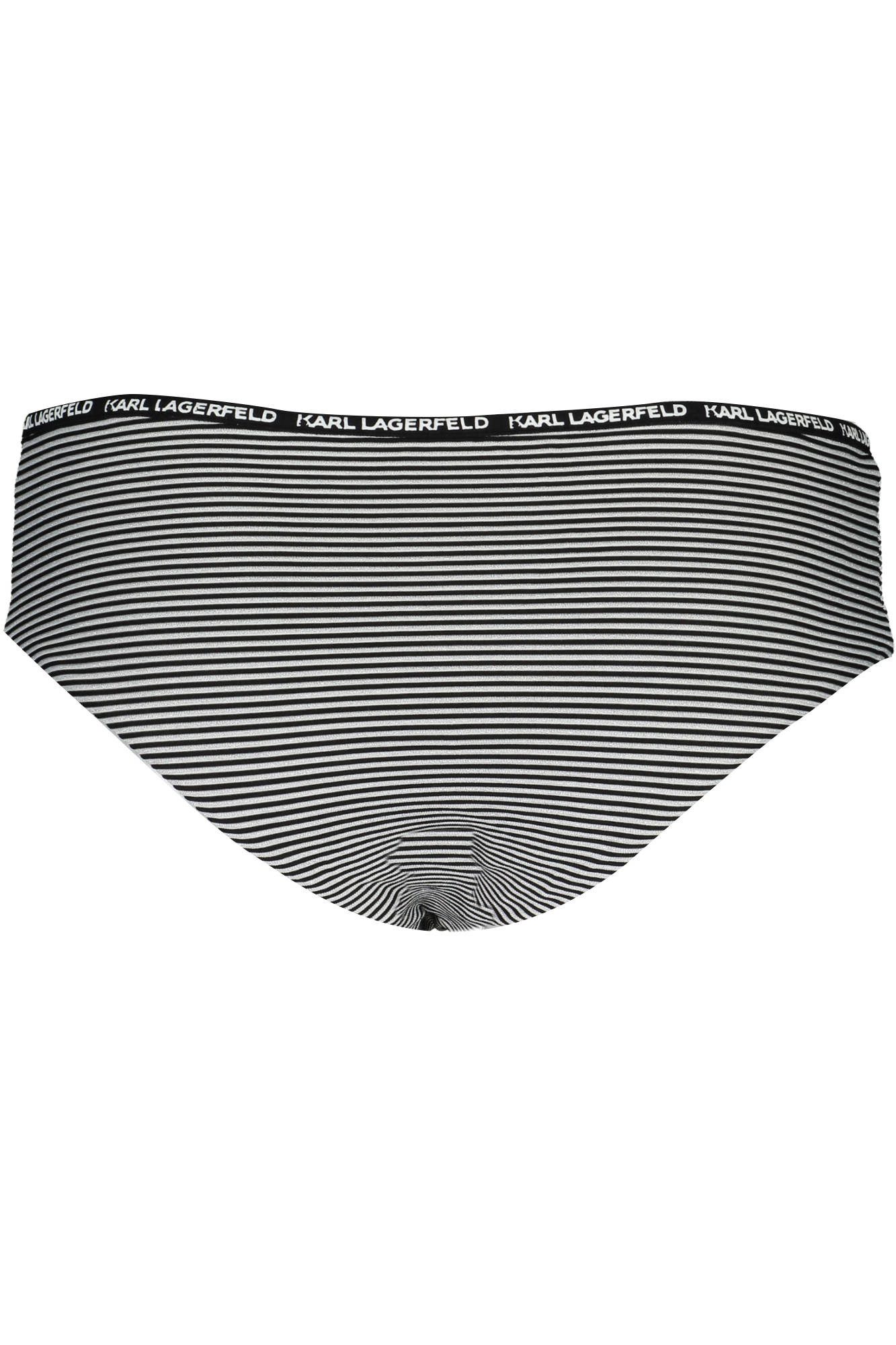 KARL LAGERFELD Badeanzug Elegante Damen-Badehose in Schwarz mit Kontrastdetails und Logo