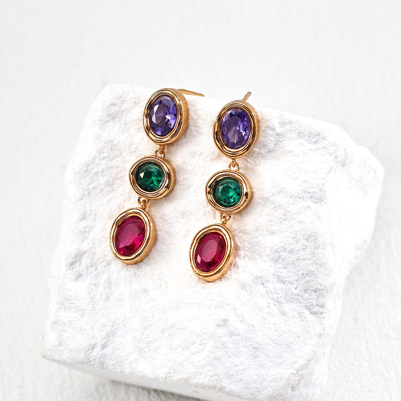 Jumpeak Paar Ohrhänger ohrringe silber 925,bunte ohrringe,edelstein ohrring günstig online kaufen