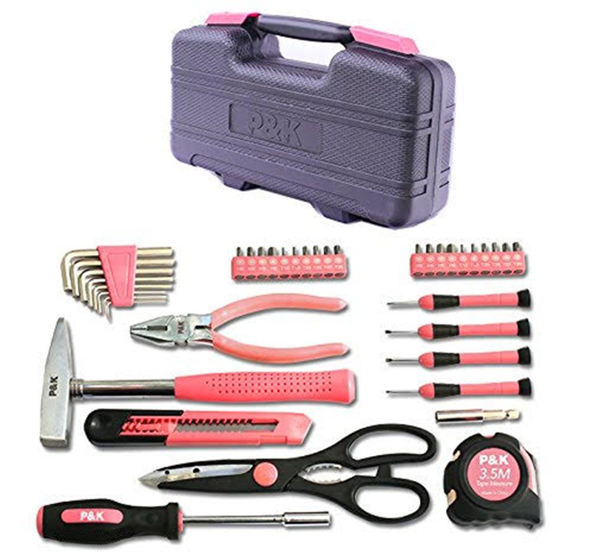 P & K Werkzeugkoffer 39 teiliges Werkzeugset in Pink (39 St)