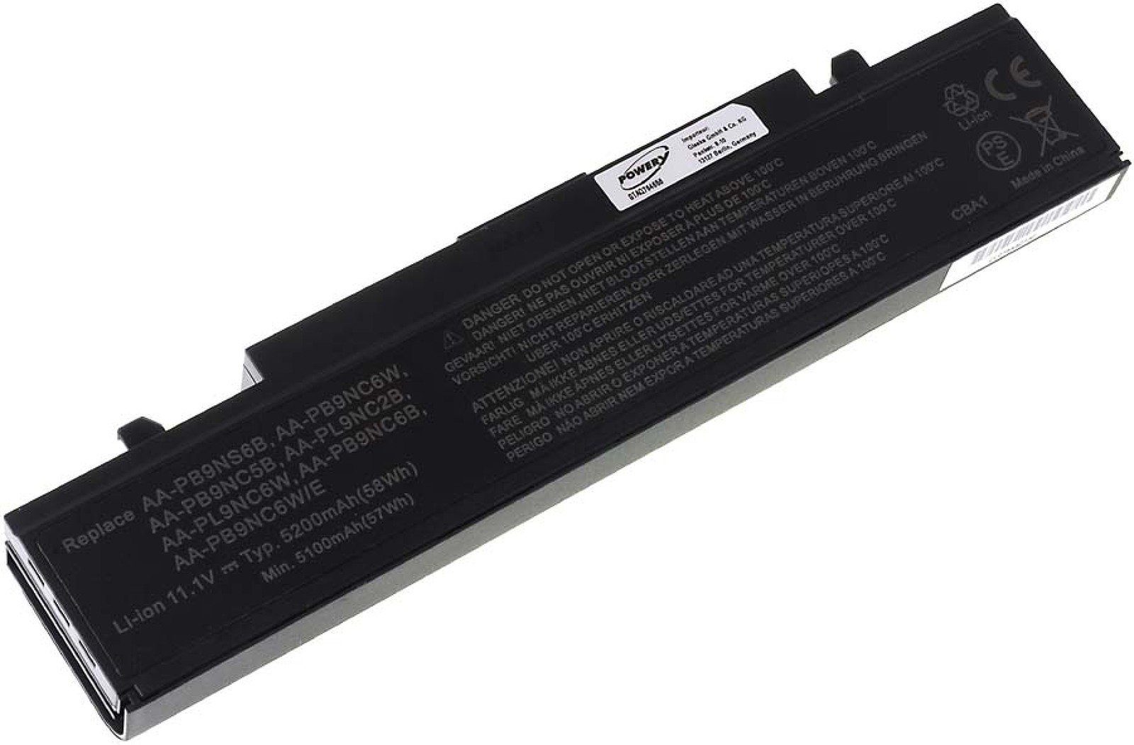 (11.1 Laptop-Akku R780 Akku für Powery 5200 mAh V) Samsung