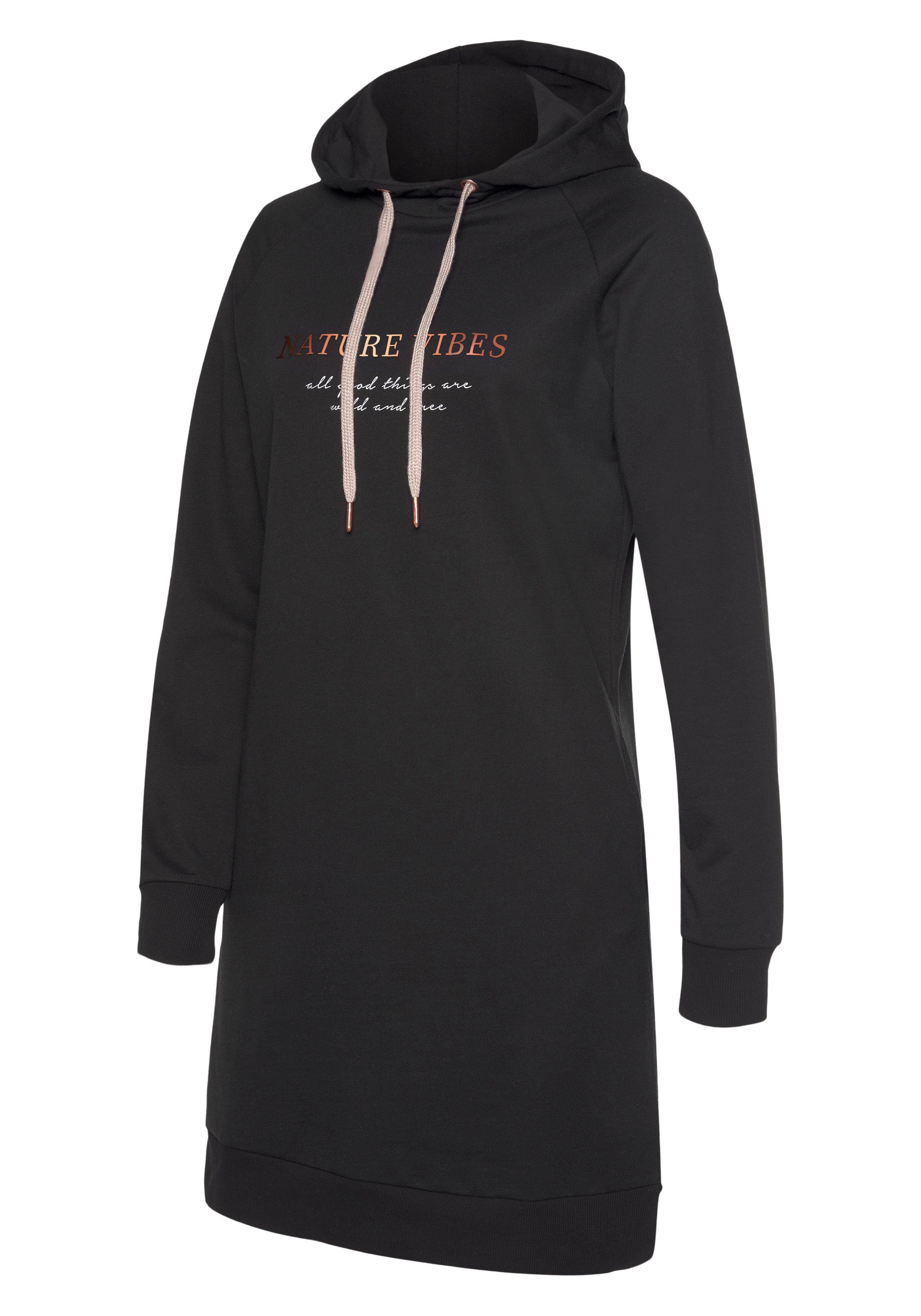 LASCANA Sweatkleid mit Kapuze und seitlichen Eingrifftaschen, Loungewear – Bild 5 von 5