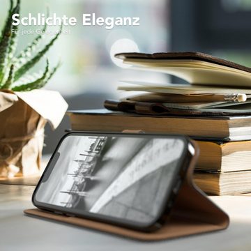EAZY CASE Handyhülle Uni Bookstyle für Apple iPhone 13 Mini 5,4 Zoll, Schutzhülle mit Standfunktion Kartenfach Handytasche aufklappbar Etui