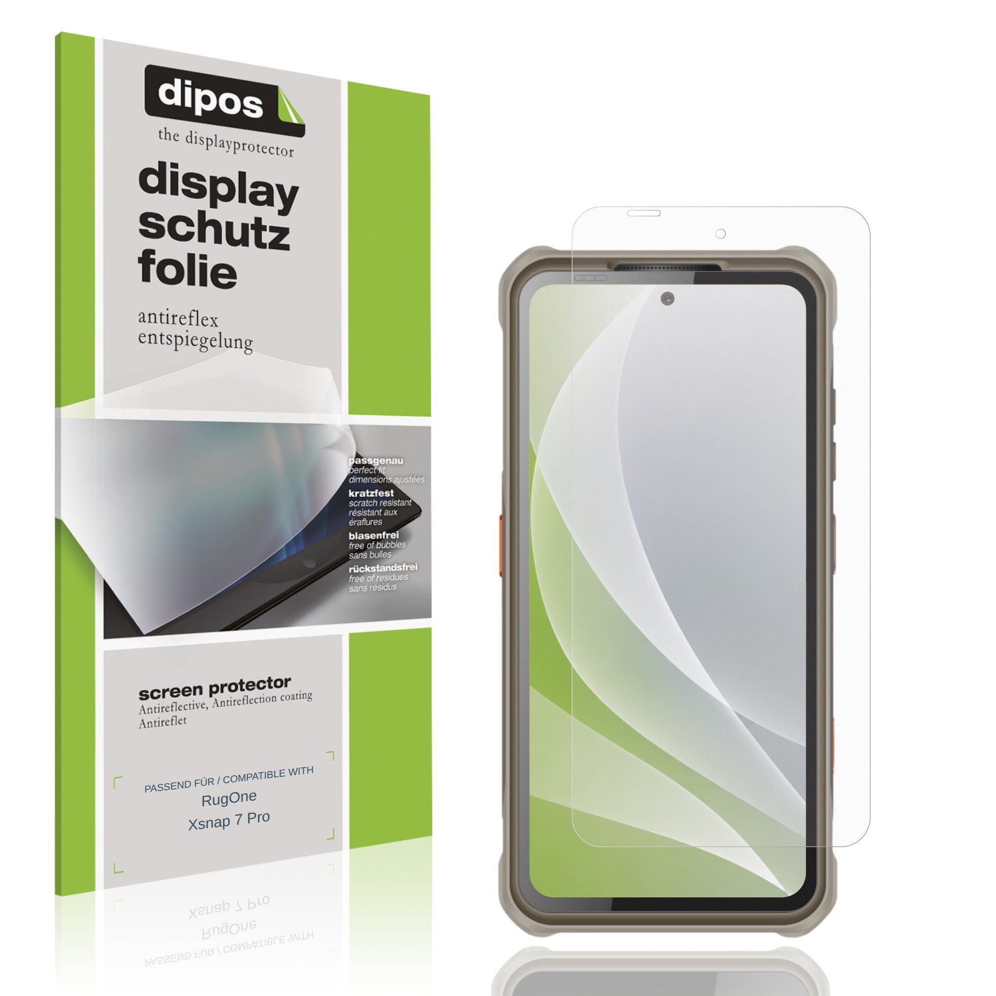 dipos Displayschutzfolie Schutzfolie für RugOne Xsnap 7 Pro, 4 Stück, Displayschutz Schutz Folie Made in Germany