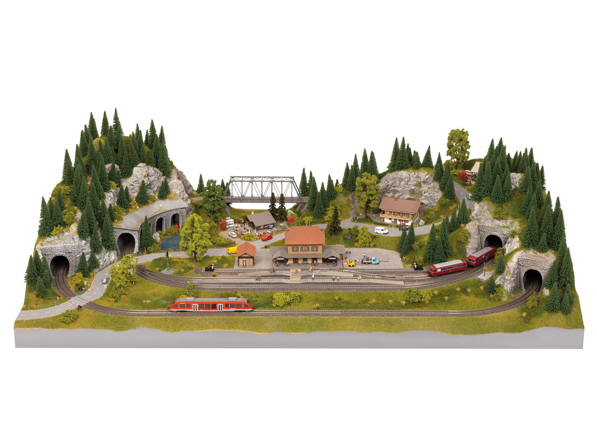 NOCH Modelleisenbahn-Spielunterlage easy TRACK® Trassenbausatz „Karlsberg“, Modellbau