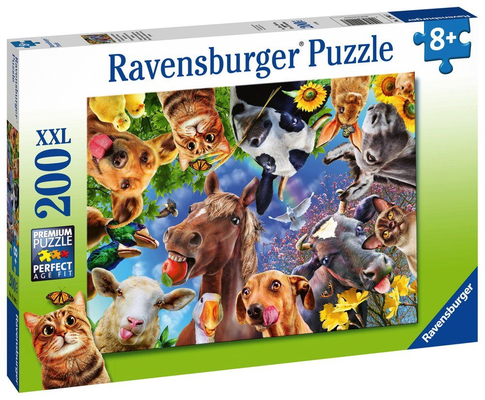 Ravensburger Puzzle 200 Teile Ravensburger Kinder Puzzle XXL Lustige Bauernhoftiere 12902, 200 Puzzleteile