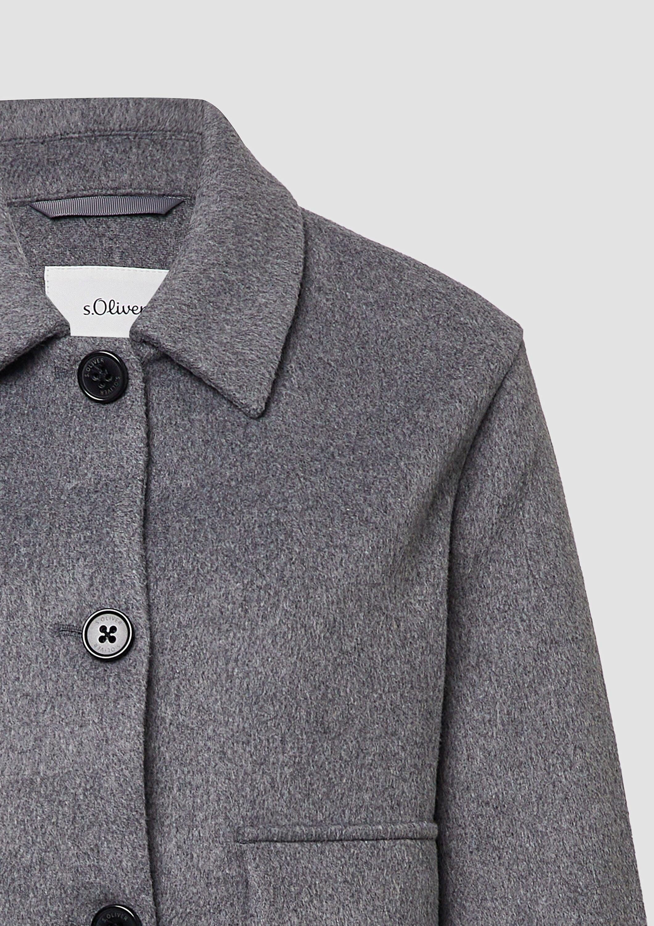 s.Oliver Funktionsjacke Outdoor-Jacke Jacke aus Wollmix im Relaxed Fit mit aufgesetzten Taschen
