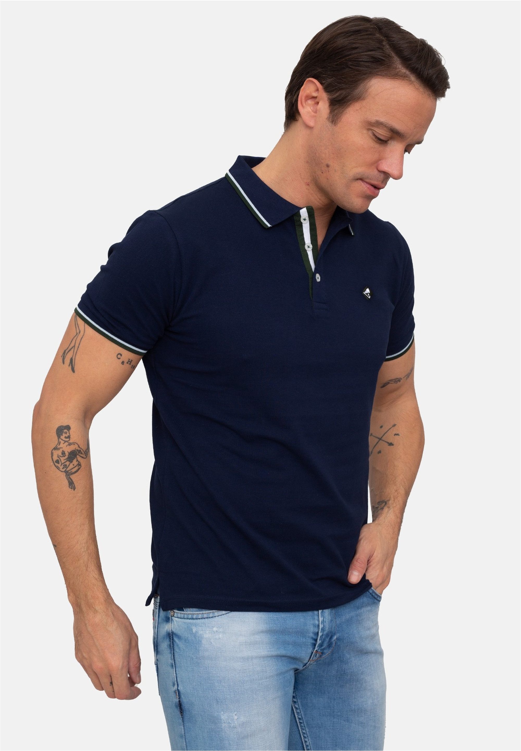 SIR RAYMOND TAILOR Poloshirt Marcus (1-tlg) mit klassischem Kragen und kurzer Knopfleiste
