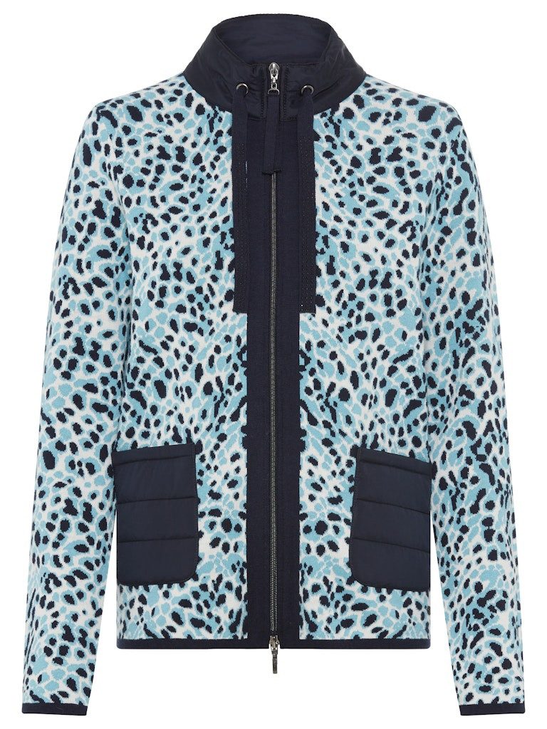 Olsen Strickjacke Cardigan im Material-Mix – mit Muster-Details
