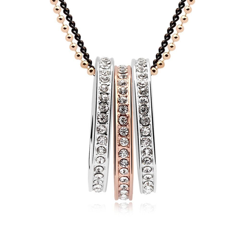 (1-tlg), aus Ketten-Set Sparkle Kette Messing BUNGSA Halskette für Damen Silber Necklace