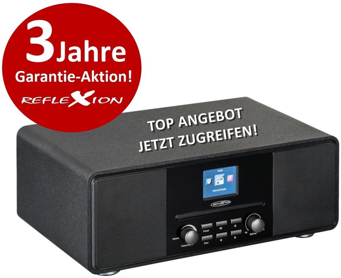 Reflexion HRA19INT Internet-Radio (Digitalradio (DAB), 160 W, 2,4" TFT Farbdisplay, Bluetooth, AUX-IN, Kopfhöreranschluss, WLAN)