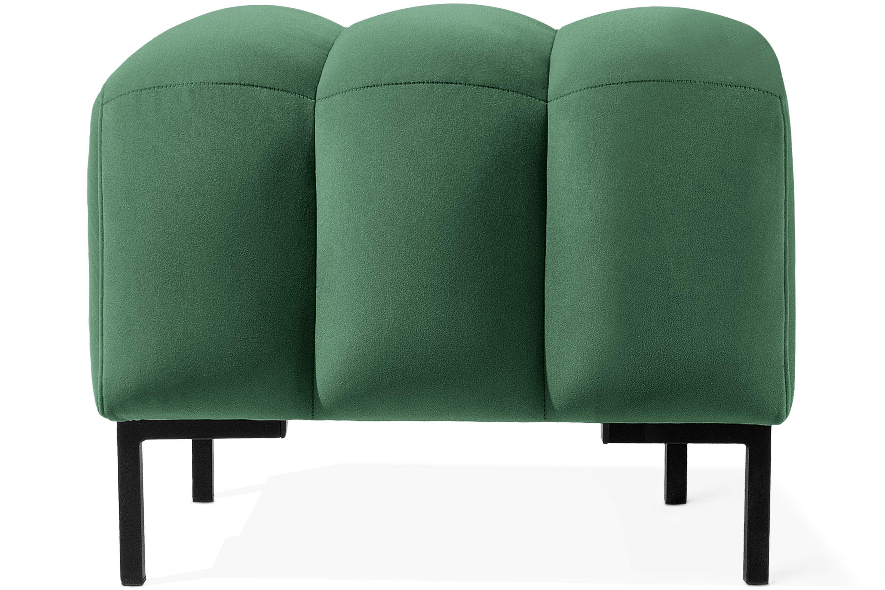 KONSIMO® Sitzhocker Polsterhocker PECCO hergestellt in der EU, Veloursstoff, handgefertigt, Elegant, Massivholzrahmen