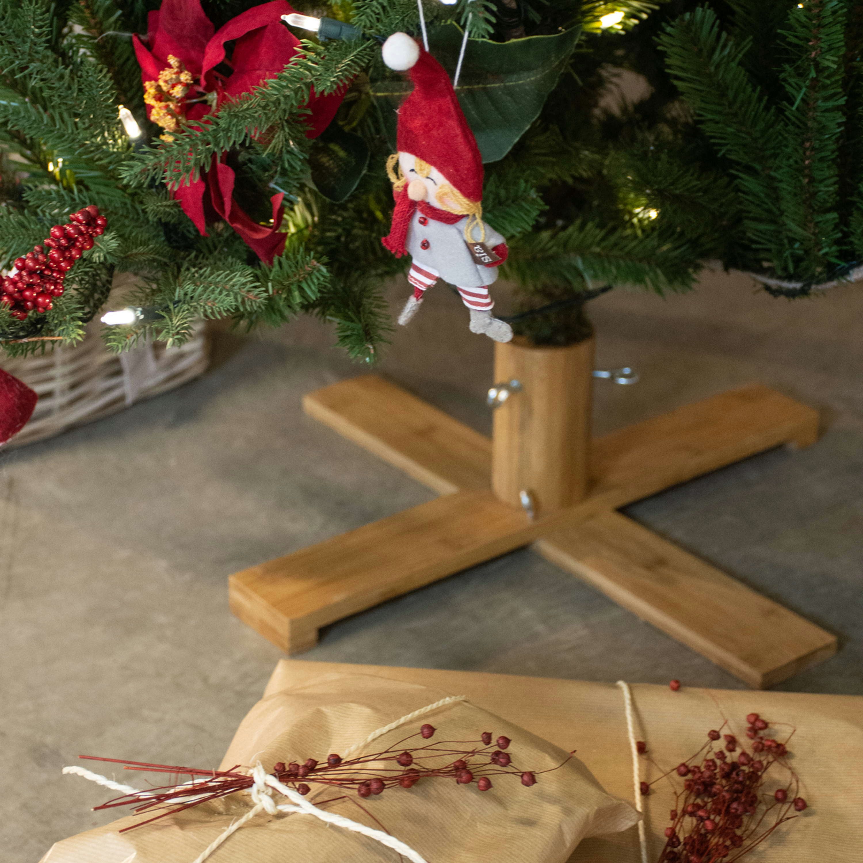 artplants Christbaumständer Holz Ständer Jordi für Kunsttannen, Hellbraun, 17cm, Ø53cm