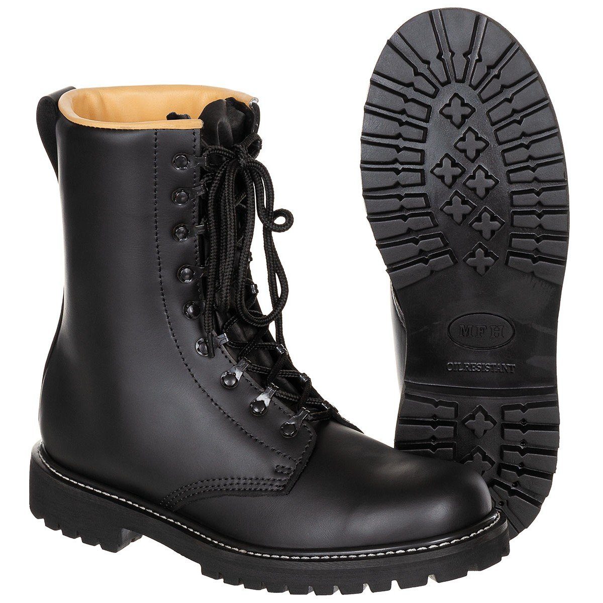 MFH Leder Kampfstiefel schwarz 49 Outdoorschuh günstig online kaufen