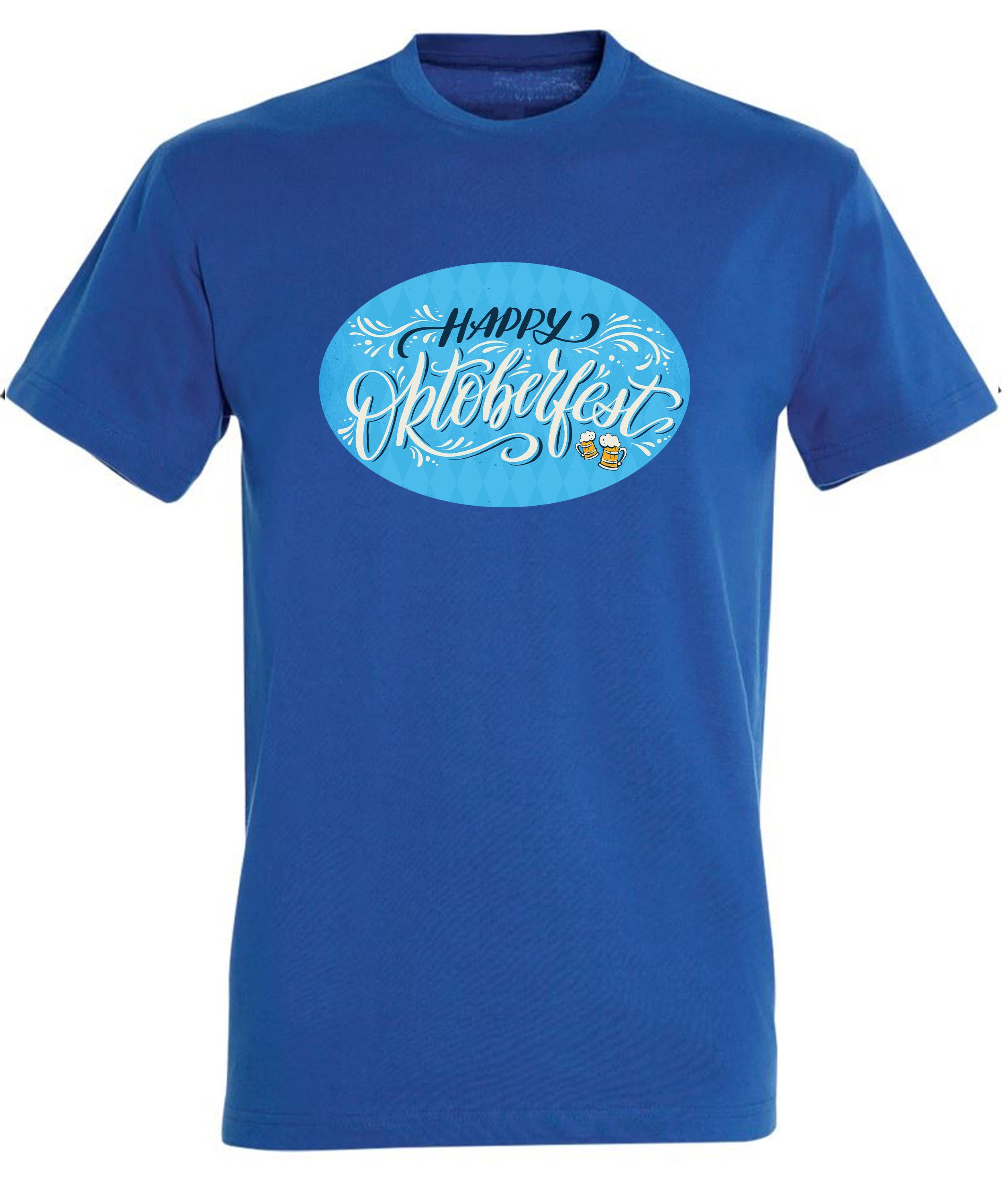 Regular royal MyDesign24 Herren mit Aufdruck T-Shirt Oktoberfest Baumwollshirt i322 - T-Shirt Shirt Trinkshirt blau Fit, Party