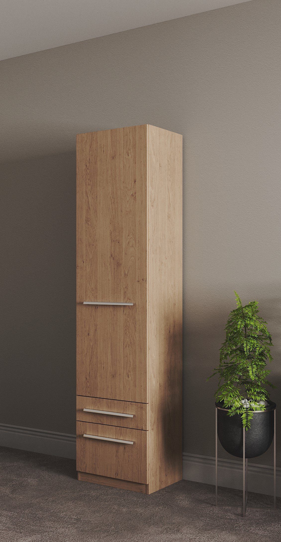 priess Kleiderschrank Schrank Garderobe Wäscheschrank Barcelona in 5 Breiten viel Stauraum, geräumige Schubkästen, mit Spiegel, MADE IN GERMANY – Bild 3 von 5