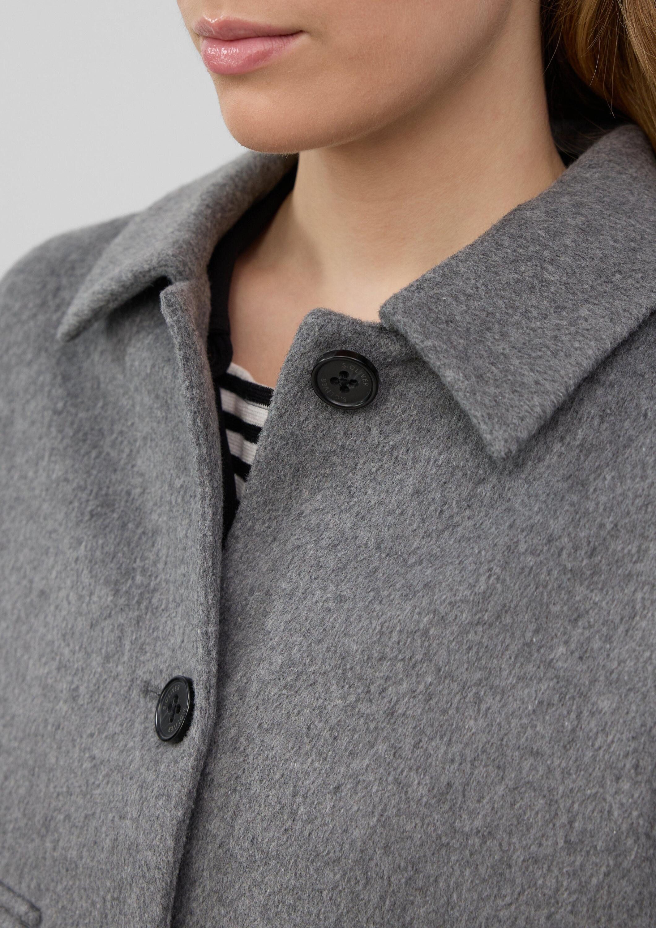 s.Oliver Funktionsjacke Outdoor-Jacke Jacke aus Wollmix im Relaxed Fit mit aufgesetzten Taschen