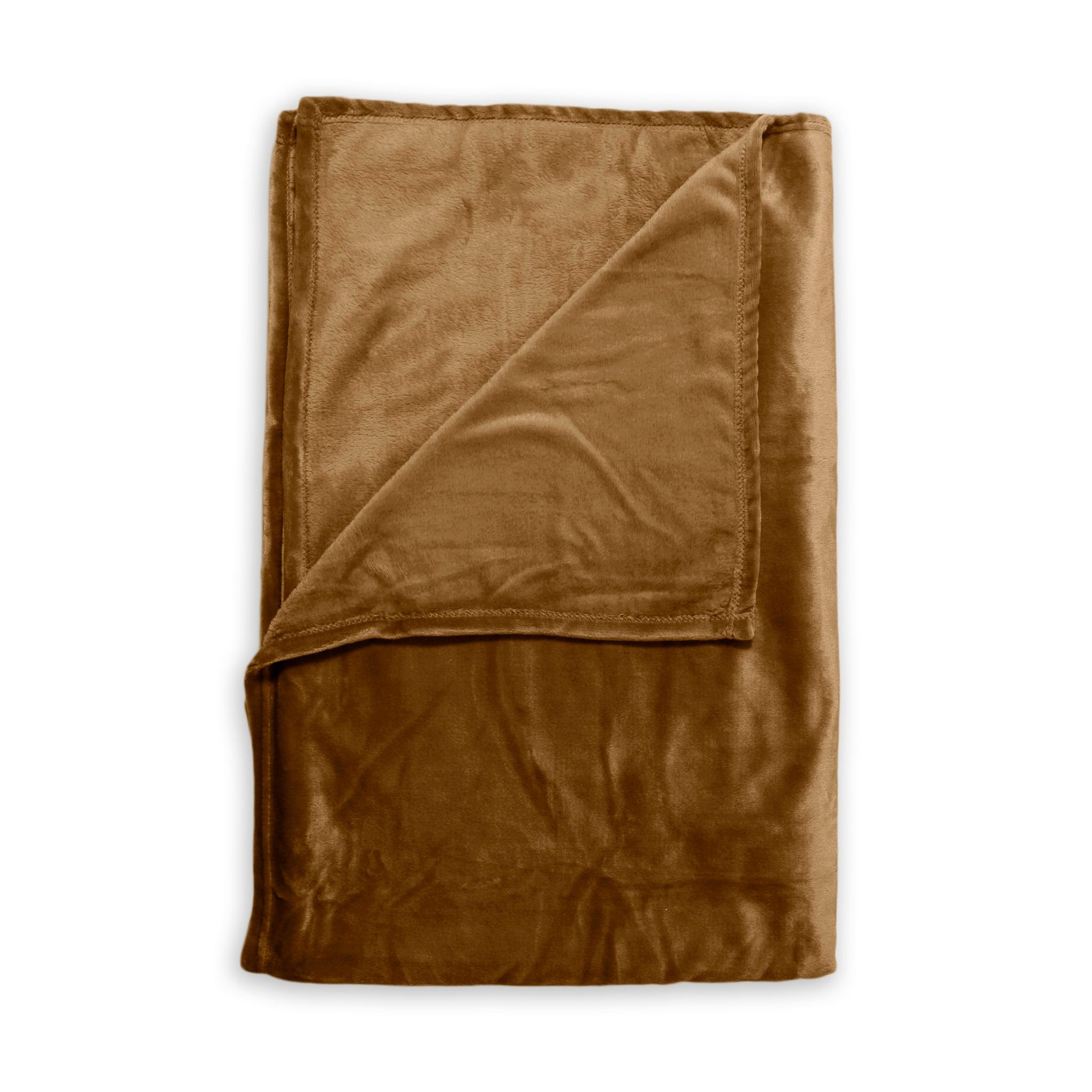 Wolldecke Cara Plaid 140x200 Cognac Brown 140x200, ZO HOME, Tagesdecke Kuscheldecke Decke Wohndecke