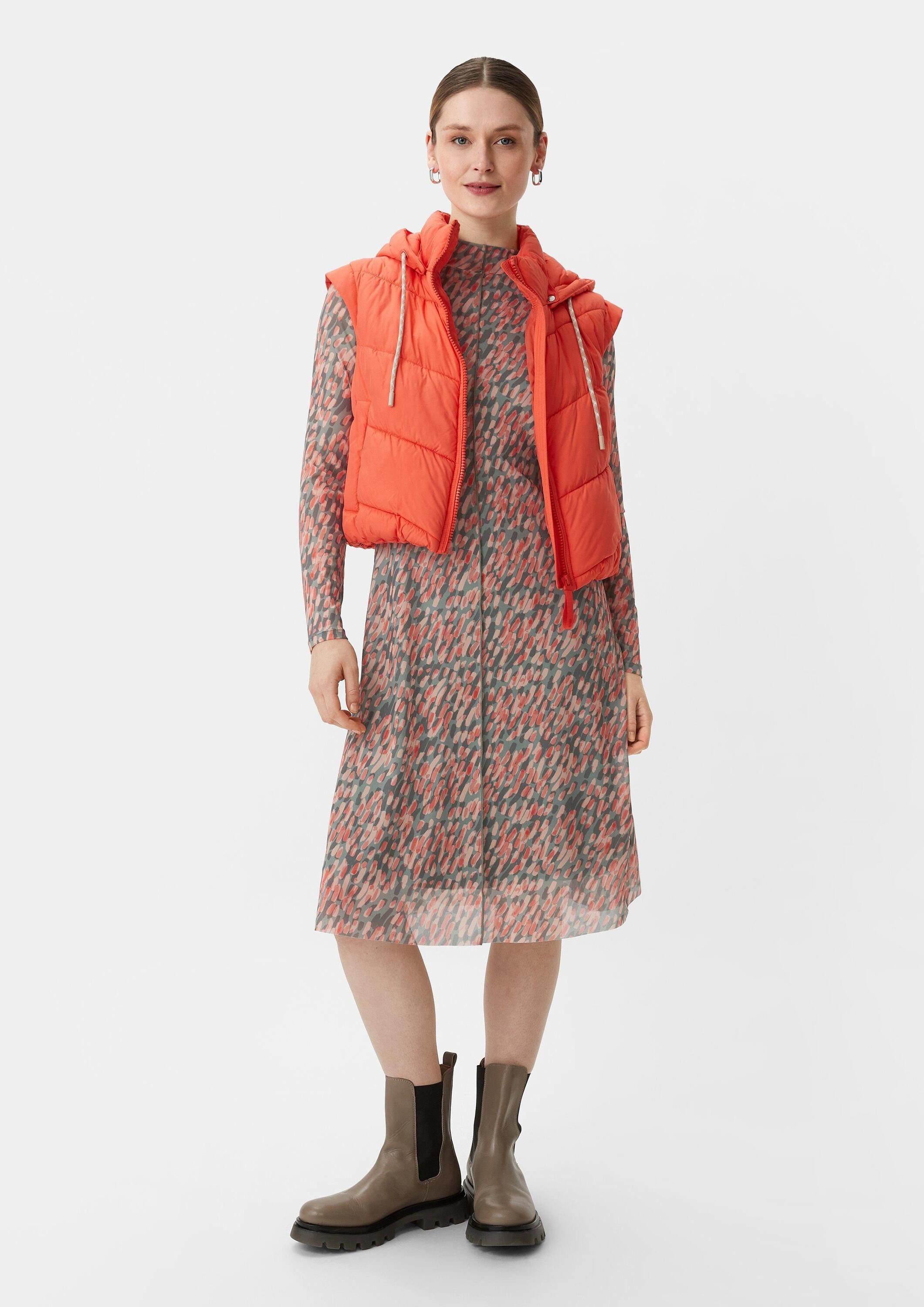 comma Minikleid Kleid Gemustertes Kleid aus Mesh