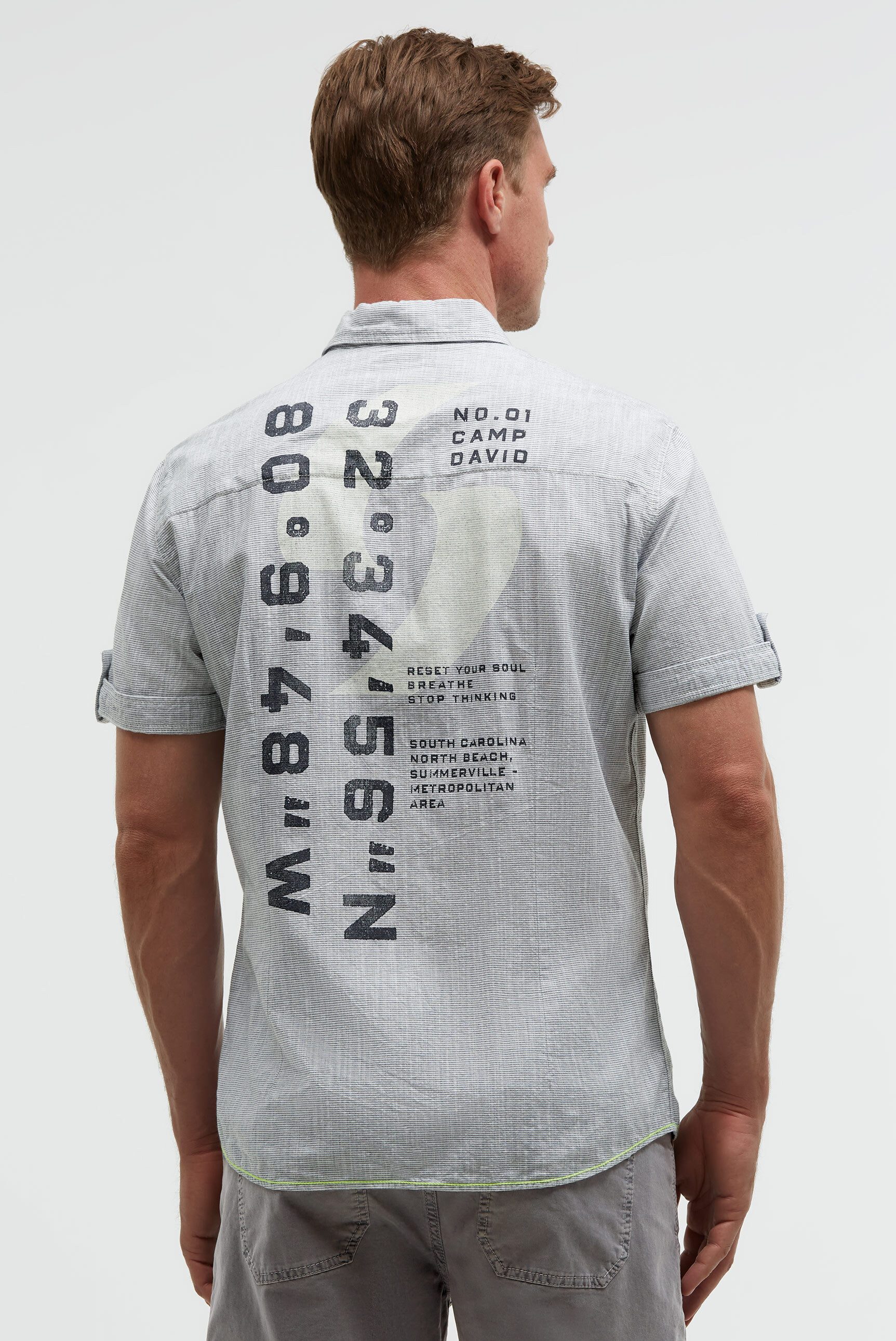 CAMP DAVID Kurzarmhemd mit Turn-Up-Ärmel günstig online kaufen
