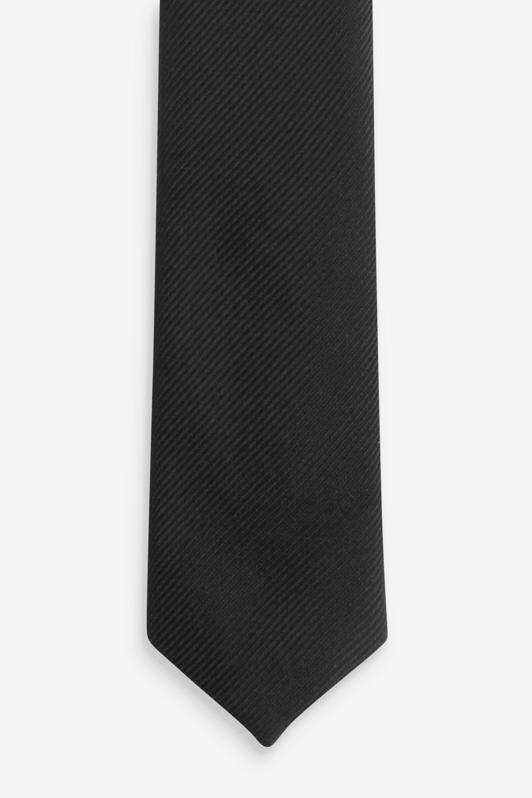 Next Krawatte Skinny-Twillkrawatte aus Polyester Black (1-St) recyceltem