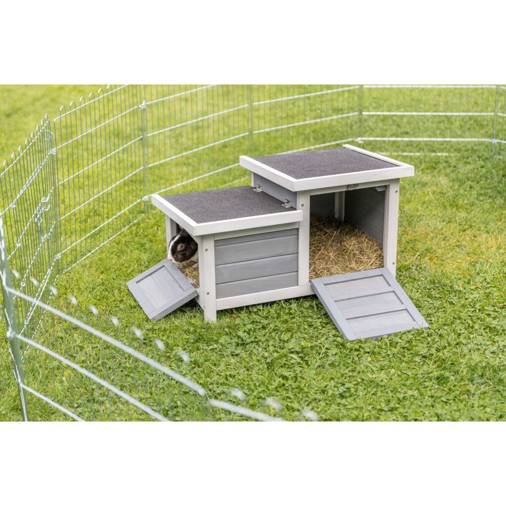 TRIXIE Kleintierstall Kleintierhaus - grau/weiß - 70 × 43 × 45 cm