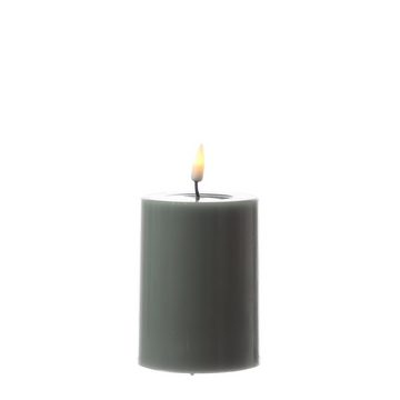 Deluxe Homeart LED-Kerze Mia Deluxe Echtwachs flackernde Flamme H: 10cm D: 7,5cm salbeigrün (1-tlg)