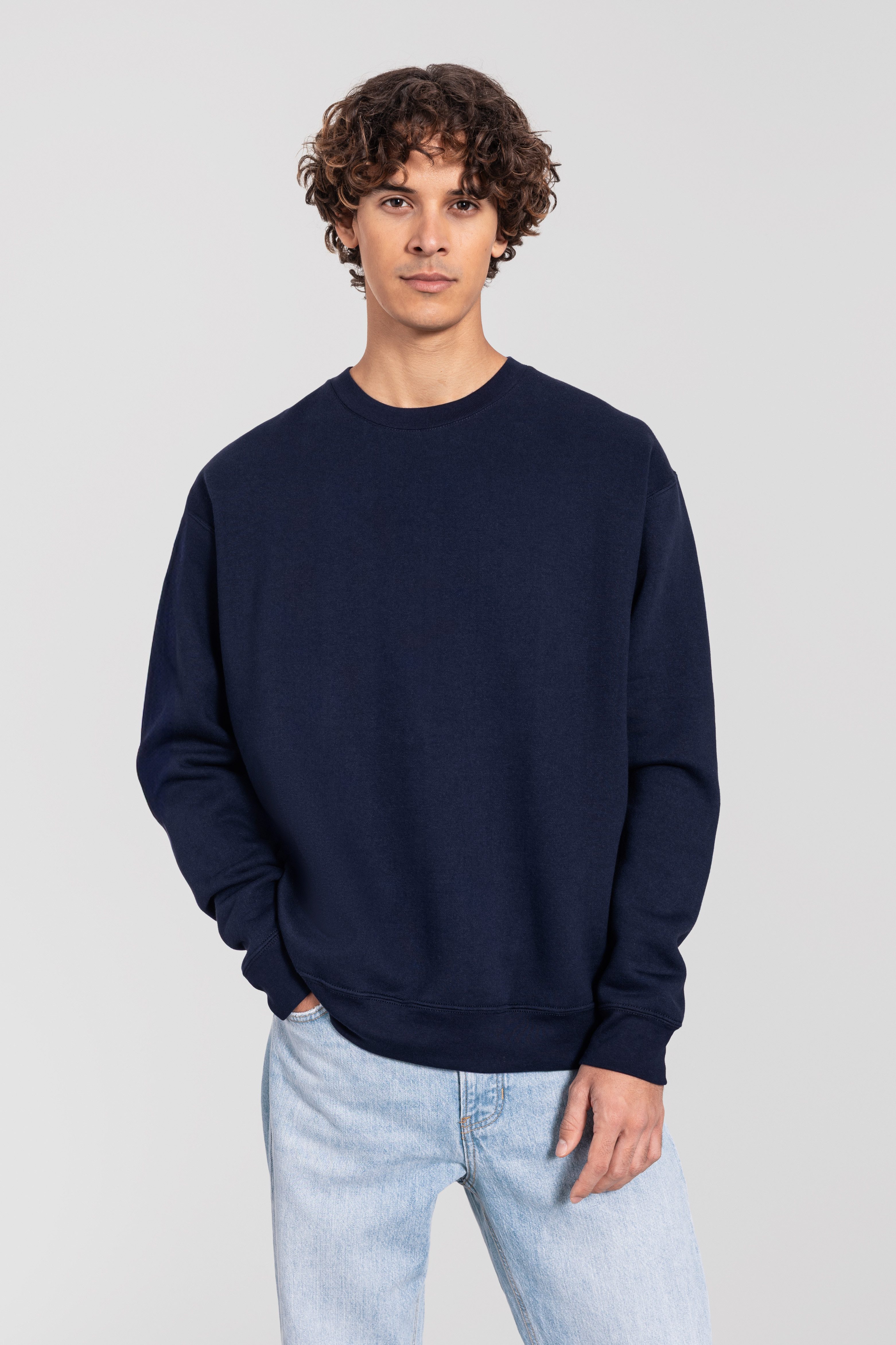 Fruit of the Loom Sweatshirt Iconic Premium Sweat mit angesetzten Bündchen, aus Baumwolle und Polyester
