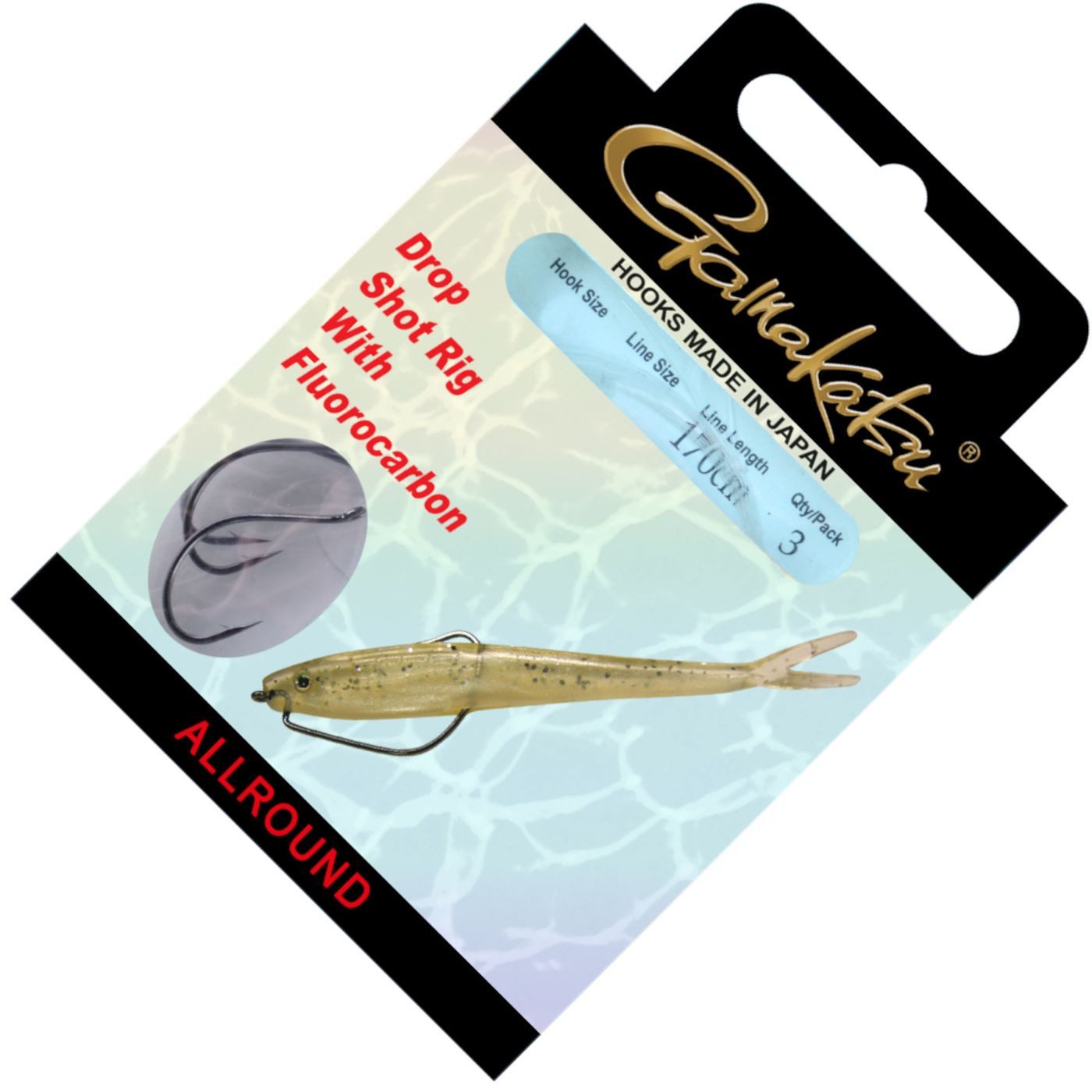 Gamakatsu Dropshot-Haken Gamakatsu Dropshot Rig Worm 39 170cm - 3 Dropshotmontagen